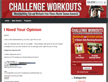 Tablet Screenshot of challengeworkouts.com